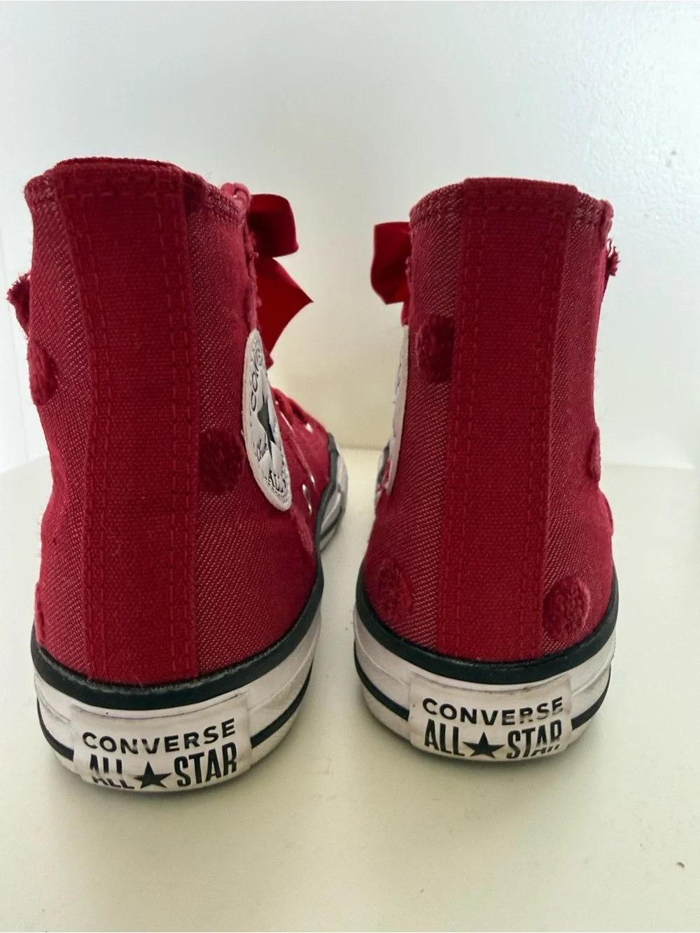 Converse kids Red High-Top Sneakers with Bow Accent